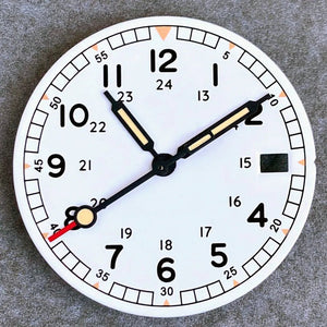 Nologo 29mm Pilot Field Watch Dial Face for NH35 NH36 3.8/3 Clock Watch Mod Case Numbers Markers Vintage Black Hand SKX Mod - Tandorio Watches