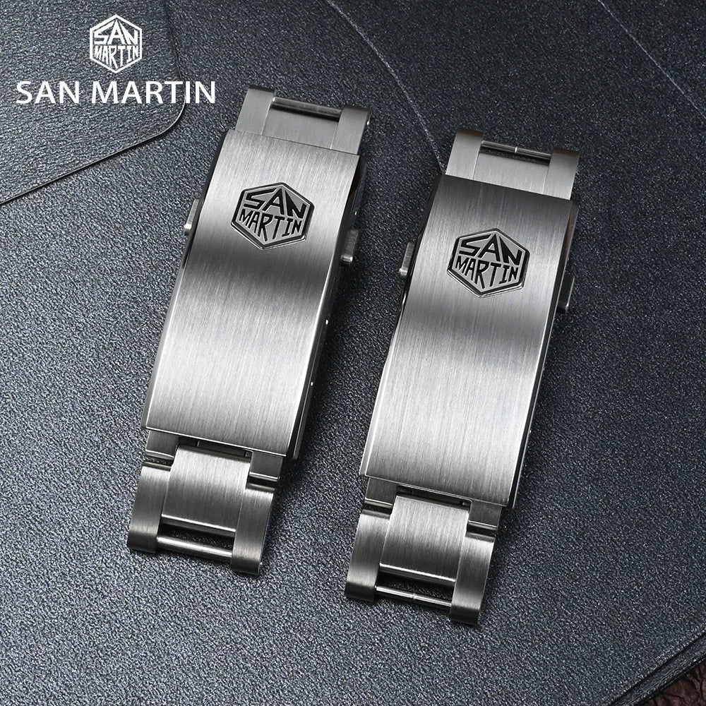 Peer with big name San Martin New Fly Adjustable Clasp Watch Parts Bracelet Clasp For 16mm Specified Model Buckle Folding Clasp Non - universal - Tandorio Watches