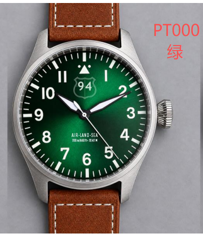 43mm pilot PT5000 Movt---Green -custom dial,engraving