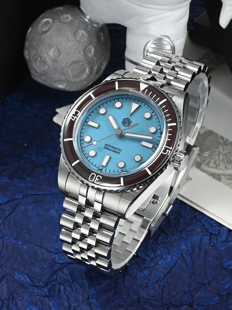 San Martin Diver SN0133 40mm NH35 Automatic AR Sapphire Bezel J - type Bracelet Waterproof 200m Swiss Lume - Tandorio Watches