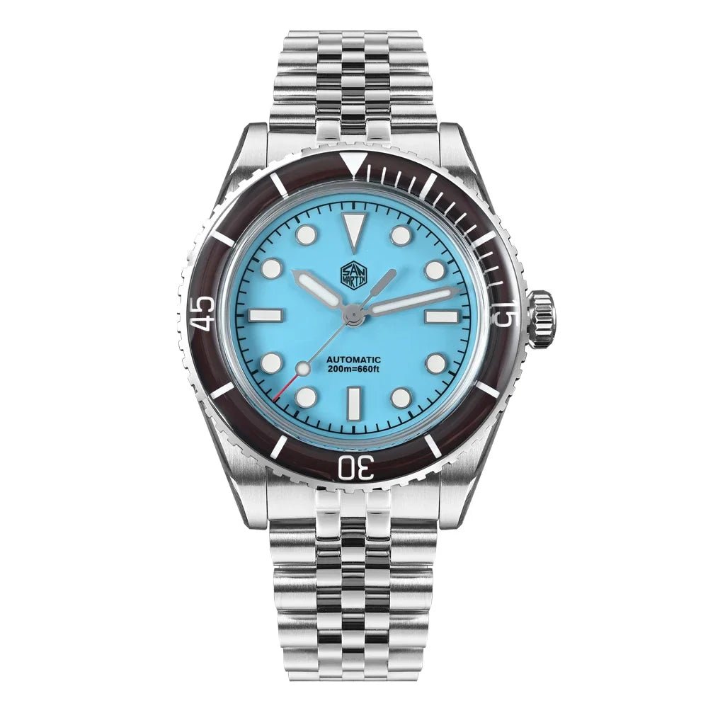 San Martin Diver SN0133 40mm NH35 Automatic AR Sapphire Bezel J - type Bracelet Waterproof 200m Swiss Lume - Tandorio Watches