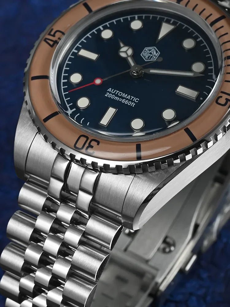 San Martin Diver SN0133 40mm NH35 Automatic AR Sapphire Bezel J - type Bracelet Waterproof 200m Swiss Lume - Tandorio Watches