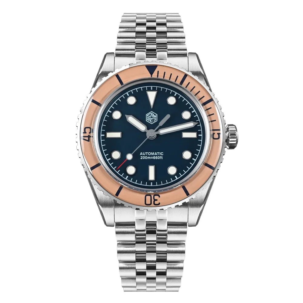 San Martin Diver SN0133 40mm NH35 Automatic AR Sapphire Bezel J - type Bracelet Waterproof 200m Swiss Lume - Tandorio Watches