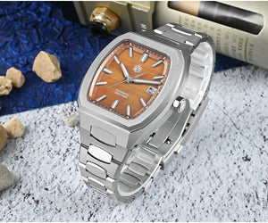 San Martin Dress Watch SN0145 39.5mm Tonneau Luxury Mineral Dial PT5000 SW200 Automatic AR Sapphire Luminous - Tandorio Watches