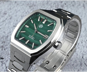 San Martin Dress Watch SN0145 39.5mm Tonneau Luxury Mineral Dial PT5000 SW200 Automatic AR Sapphire Luminous - Tandorio Watches