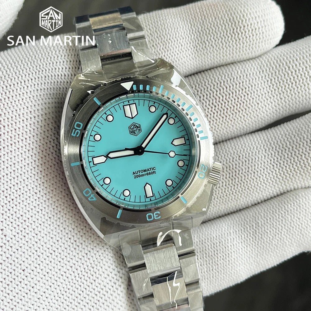 San Martin SN0067 40mm Diver Watch YN55 Automatic AR Sapphire 20Bar Swiss Lume - Tandorio Watches