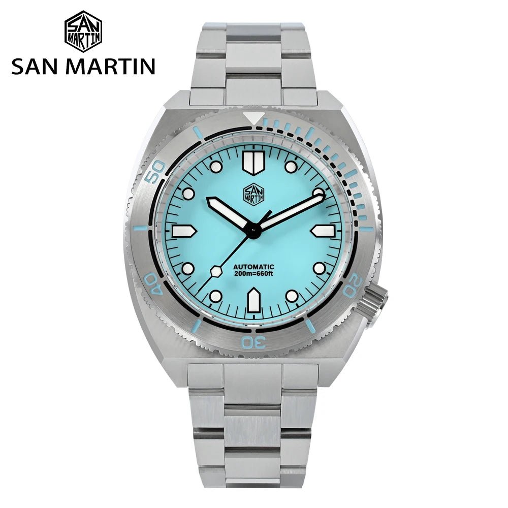 San Martin SN0067 40mm Diver Watch YN55 Automatic AR Sapphire 20Bar Swiss Lume - Tandorio Watches
