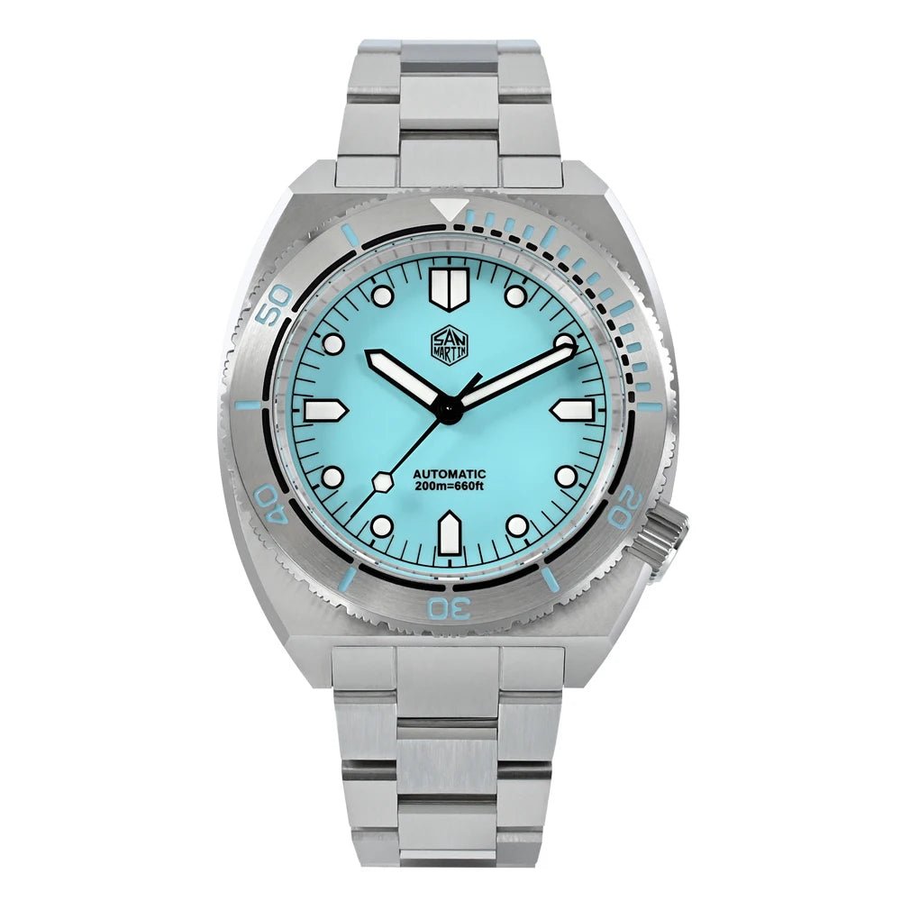 San Martin SN0067 40mm Diver Watch YN55 Automatic AR Sapphire 20Bar Swiss Lume - Tandorio Watches