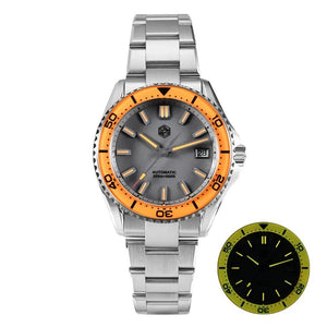 San Martin SN0129 39mm Diver Watch 20ATM Waterproof Enamel Dial Full Luminous Ar Sapphire Bezel NH35 Automatic - Tandorio Watches