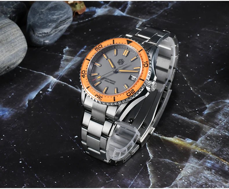 San Martin SN0129 39mm Diver Watch 20ATM Waterproof Enamel Dial Full Luminous Ar Sapphire Bezel NH35 Automatic - Tandorio Watches