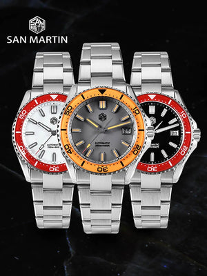San Martin Sn0129 Enamel Dial Full Luminous 39mm Dive Watch NH35 Automatic 20Bar Ar saphire Swiss Lume - Tandorio Watches