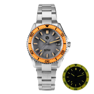 San Martin Sn0129 Enamel Dial Full Luminous 39mm Dive Watch NH35 Automatic 20Bar Ar saphire Swiss Lume - Tandorio Watches