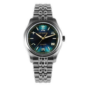 San Martin SN0144 39mm Gada Watch Sunburst JianZhan Miyota 90S5 Automatic Ar Sapphire Swiss Lume 10Bar - Tandorio Watches