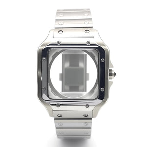 Square Watch Case High quality 38mm NH35 case 316L polished stainless steel case kit for Cartier Santos square case fits NH35/36/ 4R35/36 movement - Tandorio Watches