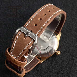 Tandorio 39mm CUSN8 Bronze 200m Pilot PT5000 NH35A Automatic Sapphire Glass TD031 - Tandorio Watches