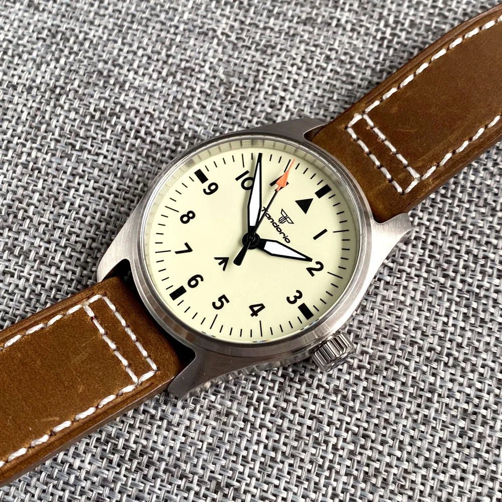 Tandorio 39mm Pilot 200M Automatic NH35A PT5000 Sapphire Crystal Vintage TD050 - Tandorio Watches