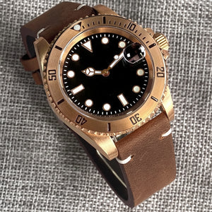 Tandorio 40mm Real Bronze Diver Sunburst Green NH35 Movt 20bar Sapphire - Tandorio Watches