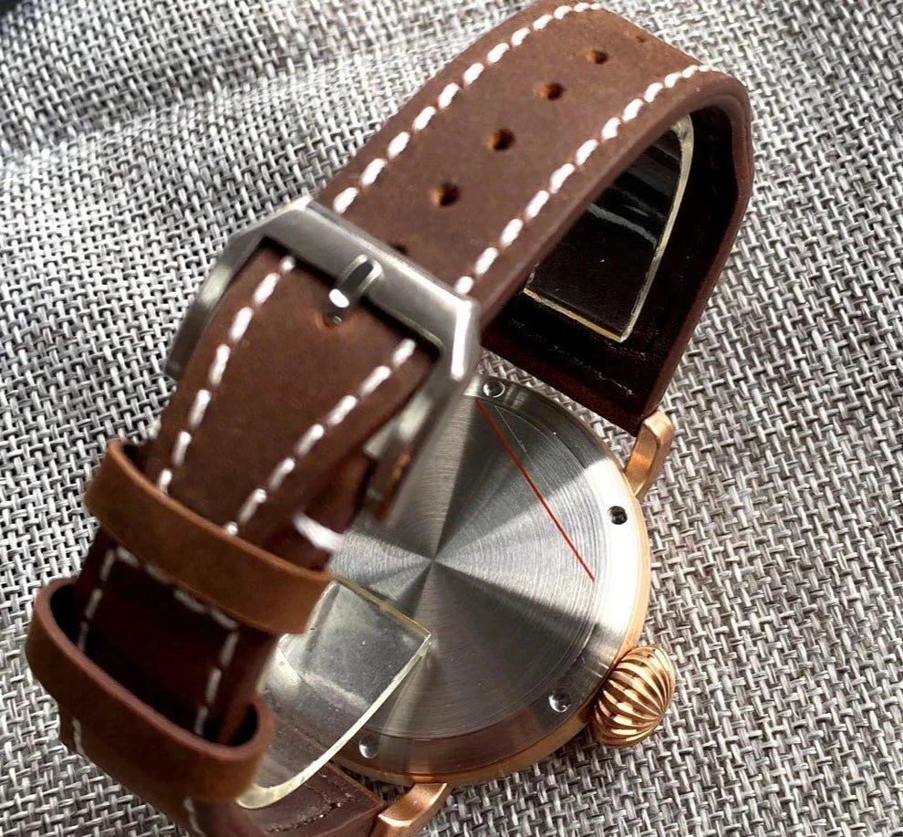 Tandorio 47mm NH35 pilot Watch CUSN8 Solid Bronze or 316L Steel Case 10ATM Sapphire TD025 - Tandorio Watches