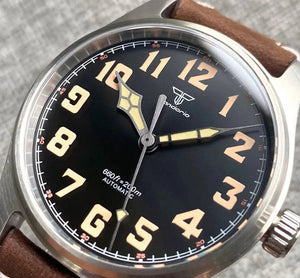 Tandorio NH35A 200m Waterproof Vintage Pilot 39mm Sapphire TD023 - Tandorio Watches