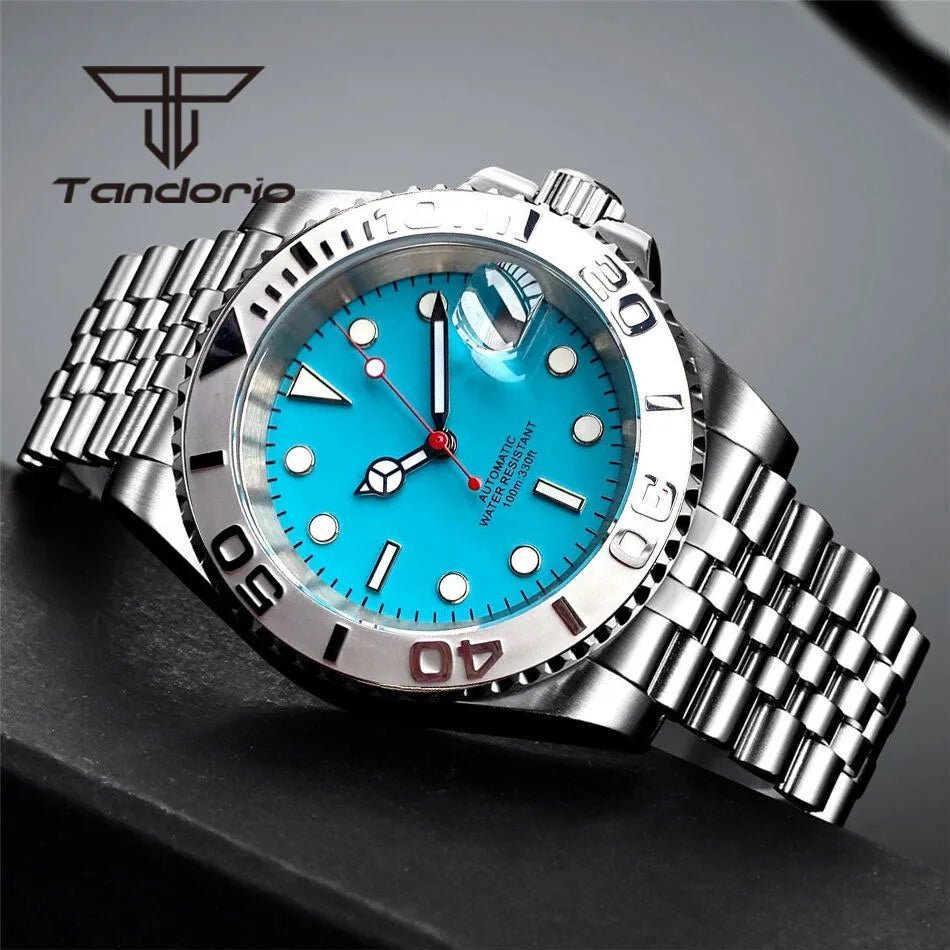 Tandrio 自動巻き腕時計 NH35 Tandorio NH35A Sterile Sapphire 40mm 10Bar Diver Rotating Bezel