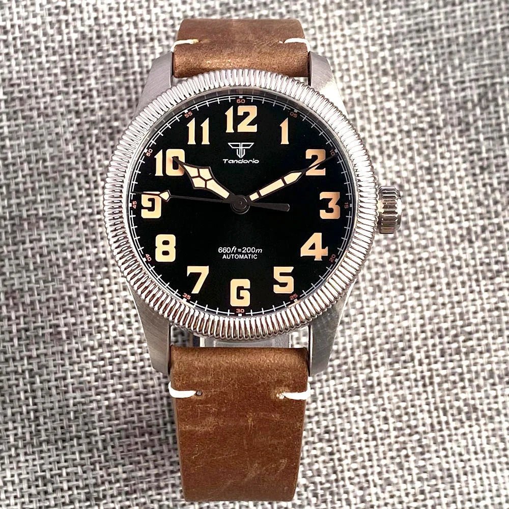 Tandorio Seiko NH35 Automatic 39mm Pilot Military 20Bar Sapphire TD016 - Tandorio Watches