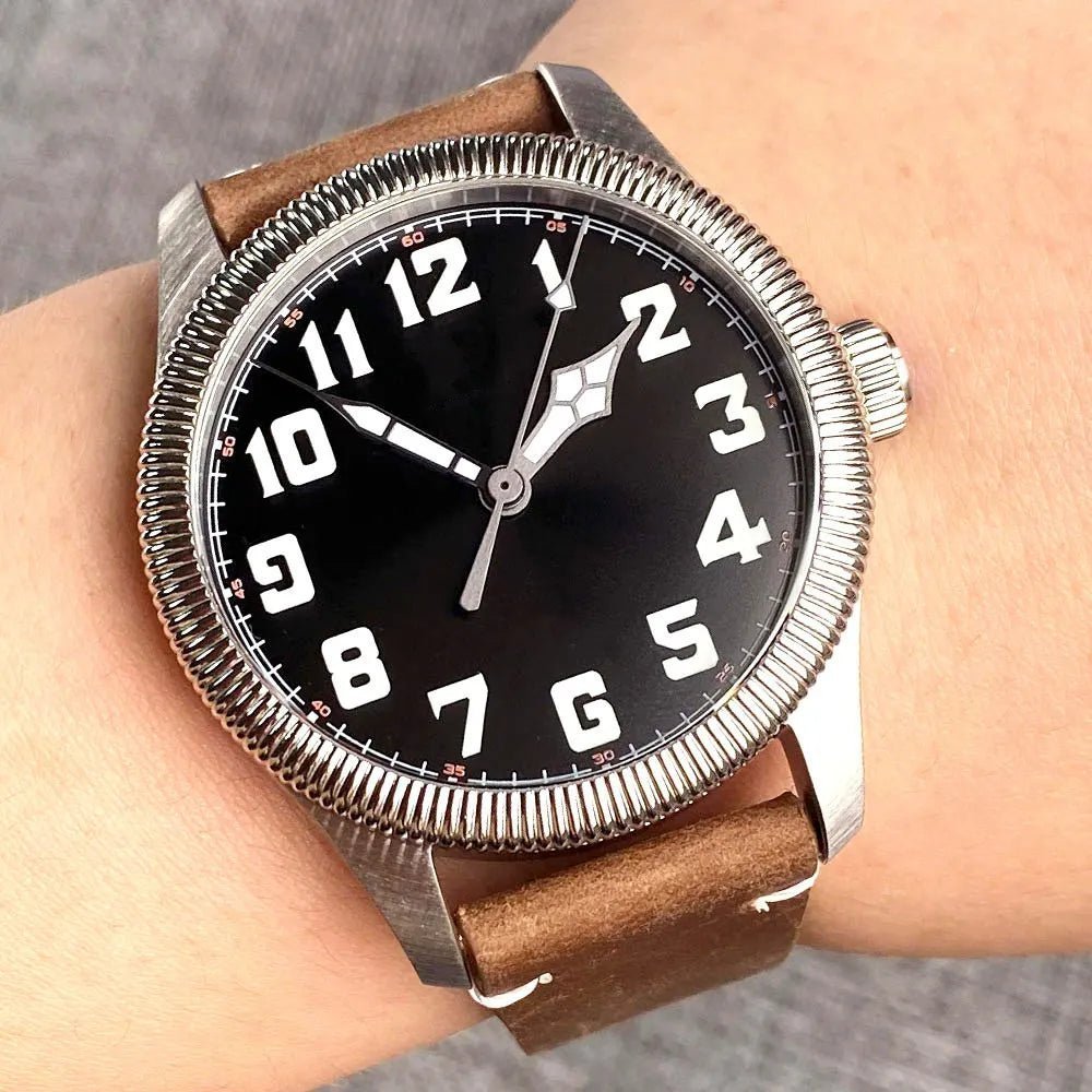 Tandorio Seiko NH35 Automatic 39mm Pilot Military 20Bar Sapphire TD016 - Tandorio Watches