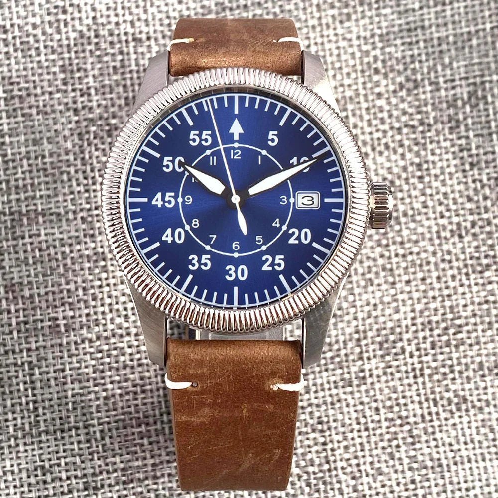 Tandorio Seiko NH35 Automatic 39mm Pilot Military 20Bar Sapphire TD016 - Tandorio Watches