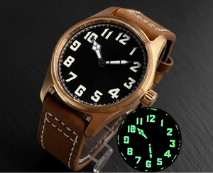 Tandorio Solid Bronze CUSN8 NH35 Movement Sapphire Crystal Date Pilot 20BAR Waterproof 39mm TD047 - Tandorio Watches