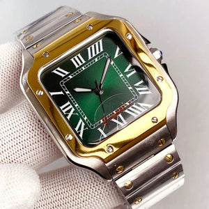 Tandorio Square Watch TD303G Two Tone 38mml 5ATM Waterproof NH35A Automatic Sapphire Glass Back - Tandorio Watches