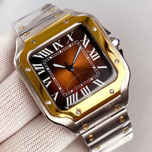 Tandorio Square Watch TD303G Two Tone 38mml 5ATM Waterproof NH35A Automatic Sapphire Glass Back - Tandorio Watches