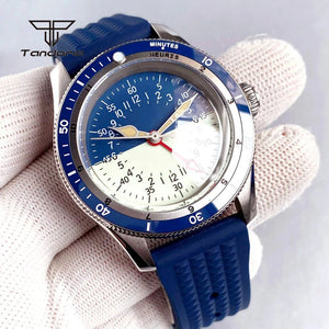 Tandorio TD213 NH34 GMT Watch Serica Homage Full Lume Two Tone Dial Domed Sapphire 20BAR Dive 40mm Men's Fashion Wristwatch - Tandorio Watches