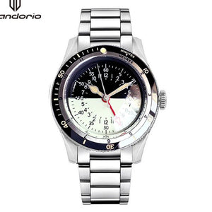 Tandorio TD213 NH34 GMT Watch Serica Homage Full Lume Two Tone Dial Domed Sapphire 20BAR Dive 40mm Men's Fashion Wristwatch - Tandorio Watches