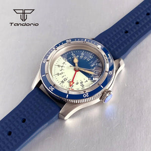 Tandorio TD213 NH34 GMT Watch Serica Homage Full Lume Two Tone Dial Domed Sapphire 20BAR Dive 40mm Men's Fashion Wristwatch - Tandorio Watches