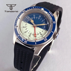 Tandorio TD213 NH34 GMT Watch Serica Homage Full Lume Two Tone Dial Domed Sapphire 20BAR Dive 40mm Men's Fashion Wristwatch - Tandorio Watches