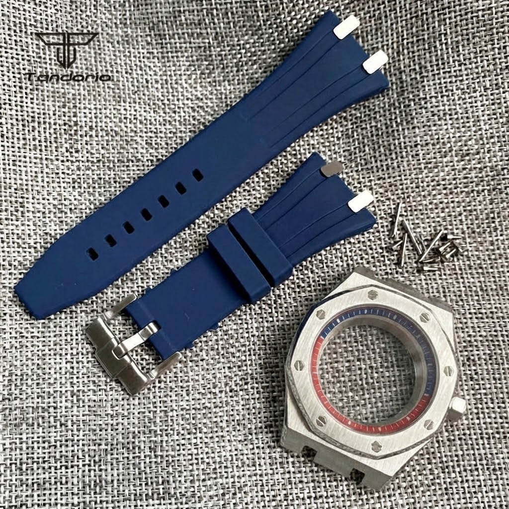 42mm ロイヤルオーク APケース ステンレススチール ブラッシュド オクタゴンウォッチケース ブレスレット ガラスバック チャプターリング サファイアガラス NH35 NH36 自動巻きムーブメント搭載