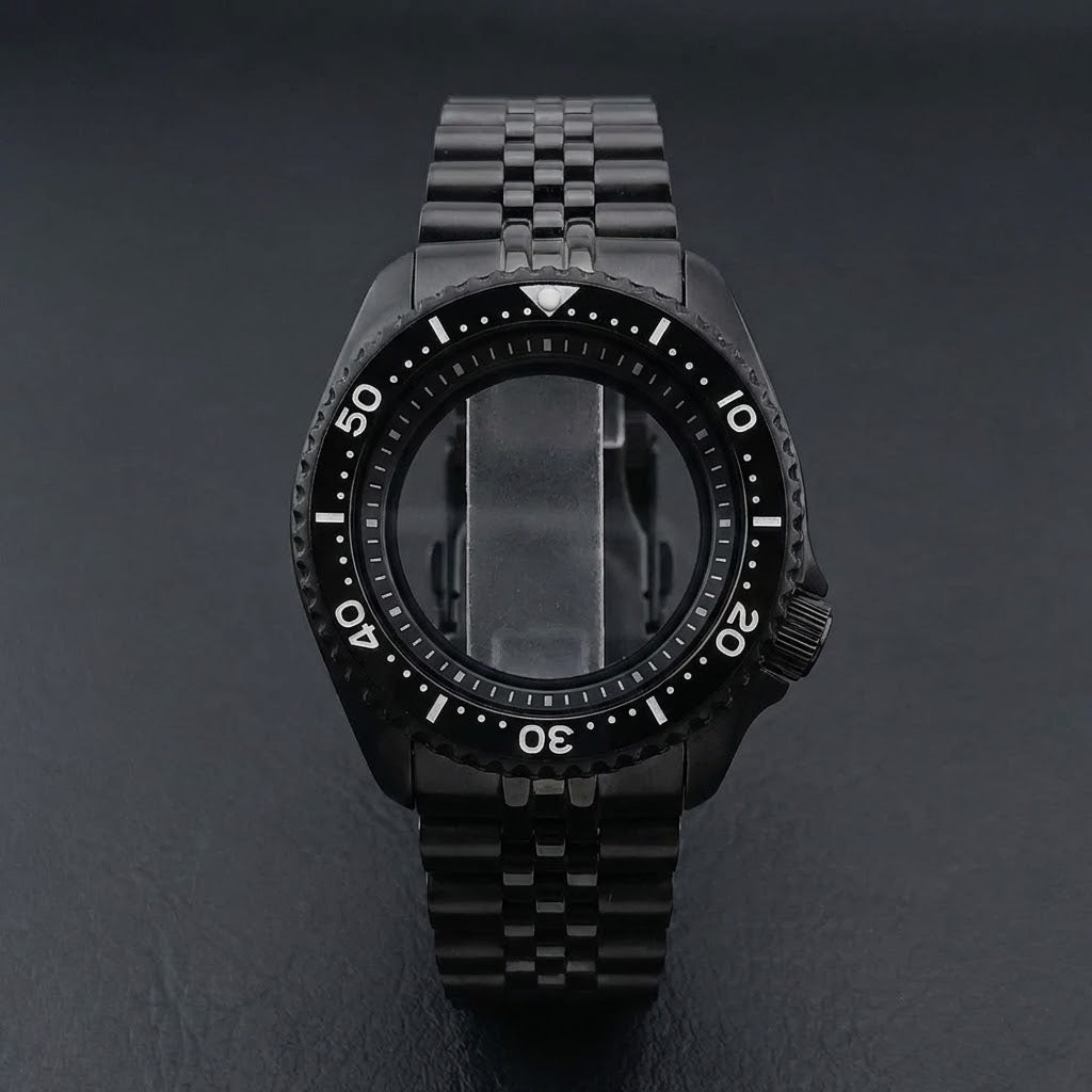 PVD Black Skx Case Mod For NH35 42mm 316 Steel Case Fit NH35 NH36 Movement/Dial Case Plane Sapphire Glass 22mm Strap Watch Box