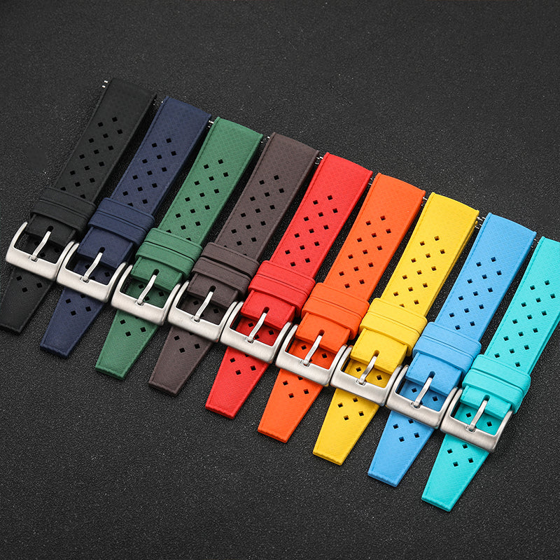 Hole air Fluoro Rubber FKM Watch Strap 20mm Ventilated watch band