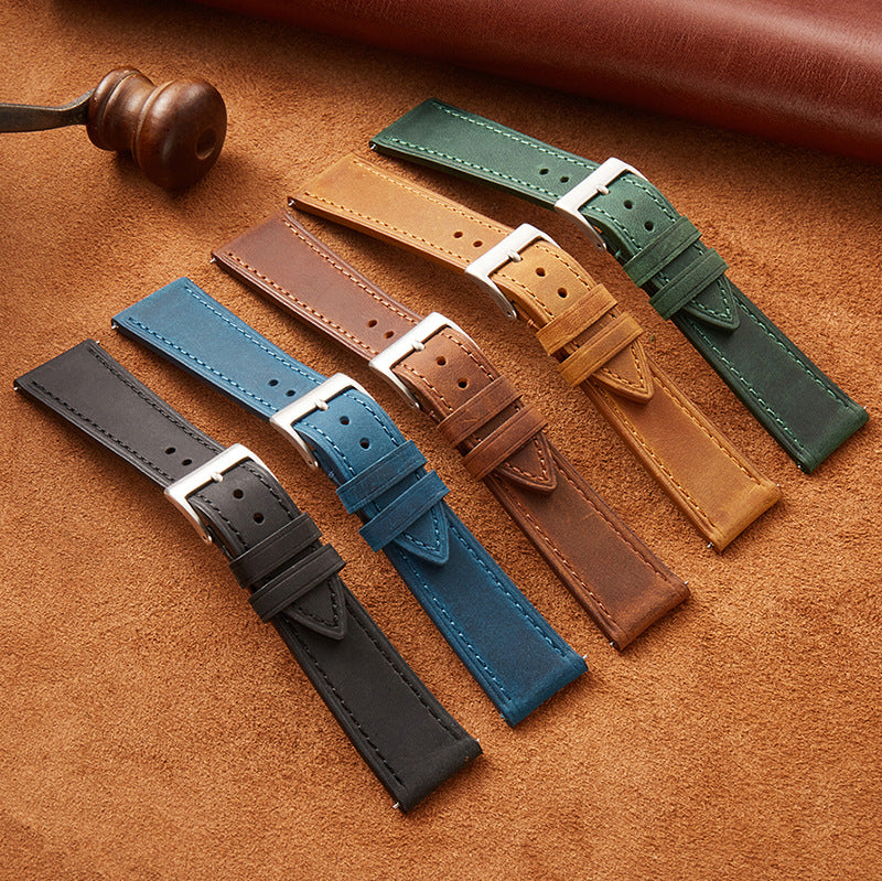 Vintage Leather Watch Strap, Watch Band Width 18mm 20mm 22mm