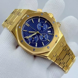Yellow Gold Quartz Royal Oak Octagon Watch Customized LOGO  Chronograph 41mm Japanese VK63 Movement Sapphire 3ATM