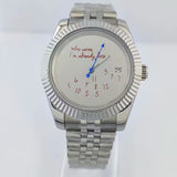 DateJust  NH35 watch "Who Cares I'm already Late" dial customized logo 39mm/36mm  Glass Back Sapphire 10bar