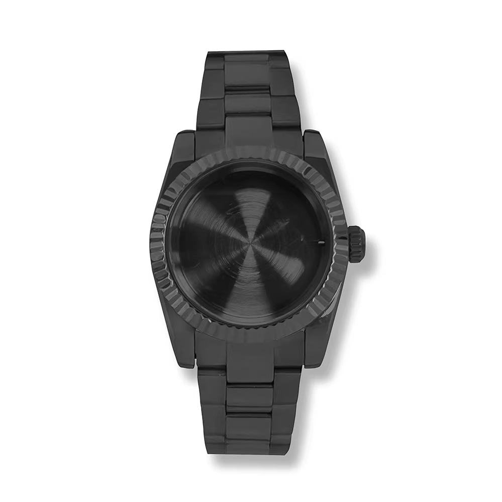 PVD Black Datejust Watch Case 36mm 39mm 316L Stainless Steel fluted Case Sapphire NH35/36/ETA2824 PT5000 Miyota 8215 8285 Day-Date Case