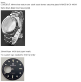Custom Parts-39mm nh diver case with stainless steel strap +nh38dial+hands+movement