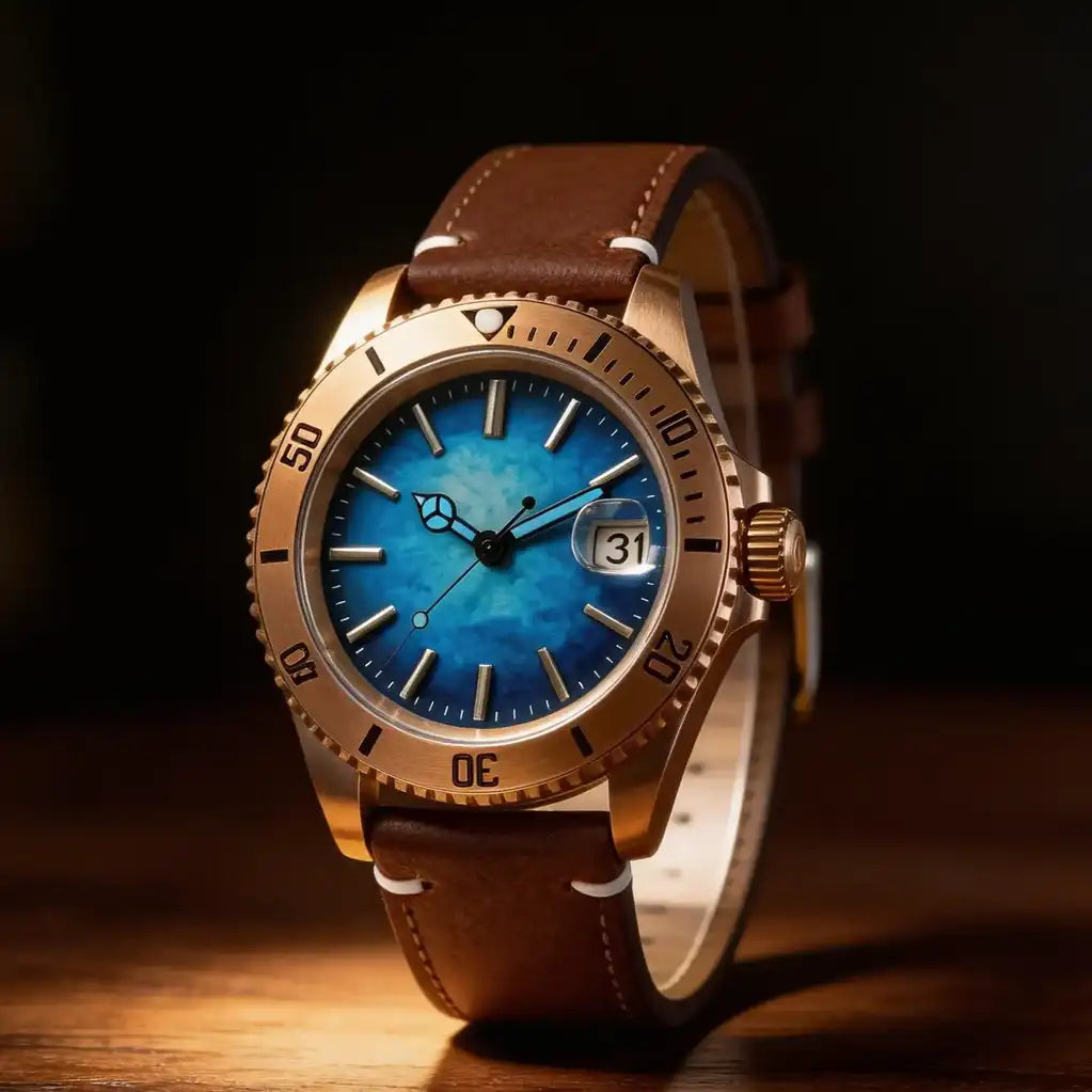 CuSn8 Solid Bronze Submariner Dive Watch Tandorio TD232K 20BAR Sapphire NH35A Automatic