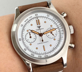 38mm Quartz Pilot Tandorio TD911 Chronograph MIYOTA OS20 Quartz Domed Sapphire Glass Retro 5Bar 2 eyes