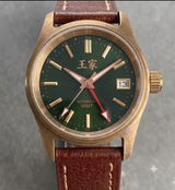36mm Bronze Pilot Watch Tandorio TD130B Sapphire Frosted Dial Date 20ATM NH35A Automatic