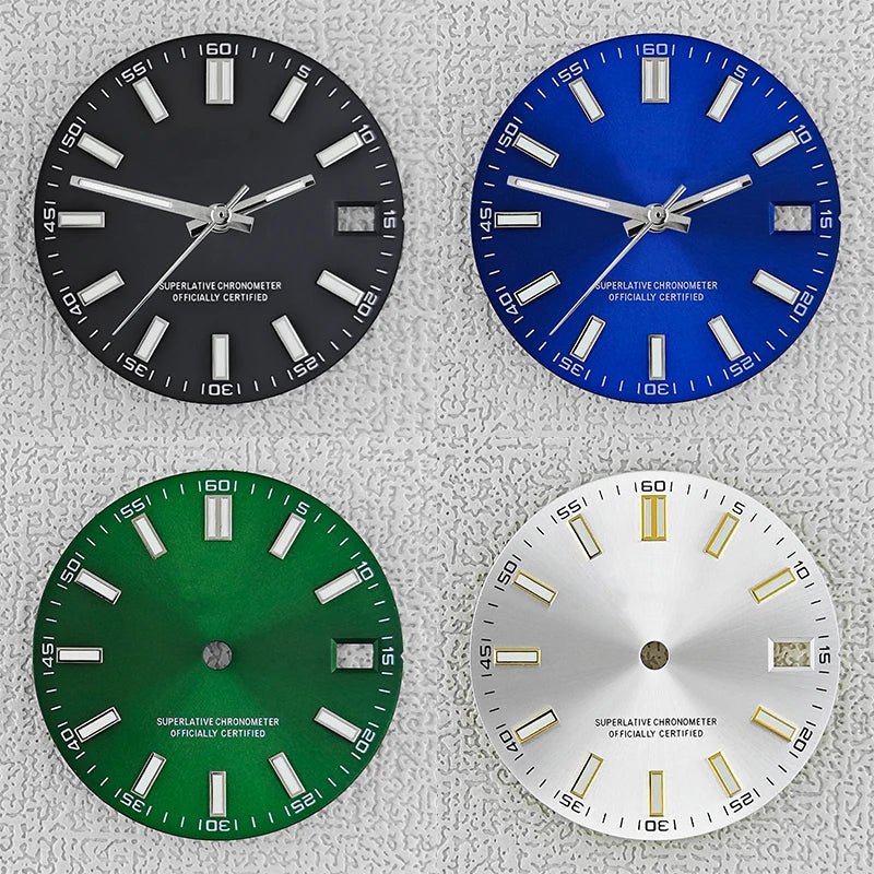 Window Disc Watch 28.5mm double bar date window Watch Dial With Watch Hands Date Just Lu ...
