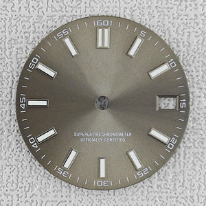 28.5mm double bar date window Watch Dial With Watch Hands Date Just Luminous Sunray Fit NH35 NH36 Watch Faces Automatic Movement - Tandorio Watches