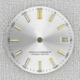 28.5mm double bar date window Watch Dial With Watch Hands Date Just Luminous Sunray Fit NH35 NH36 Watch Faces Automatic Movement - Tandorio Watches