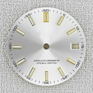 28.5mm double bar date window Watch Dial With Watch Hands Date Just Luminous Sunray Fit NH35 NH36 Watch Faces Automatic Movement - Tandorio Watches