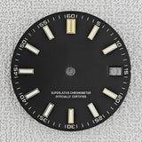 28.5mm double bar date window Watch Dial With Watch Hands Date Just Luminous Sunray Fit NH35 NH36 Watch Faces Automatic Movement - Tandorio Watches